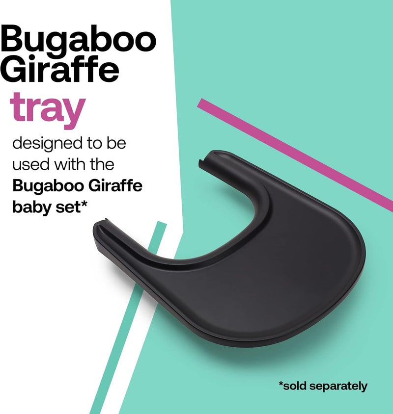 Bugaboo Giraffe Tray for High Chair - Easy to Clean, Dishwasher Safe, Made from Certified Bio-Based Plastics, Black - Image 2