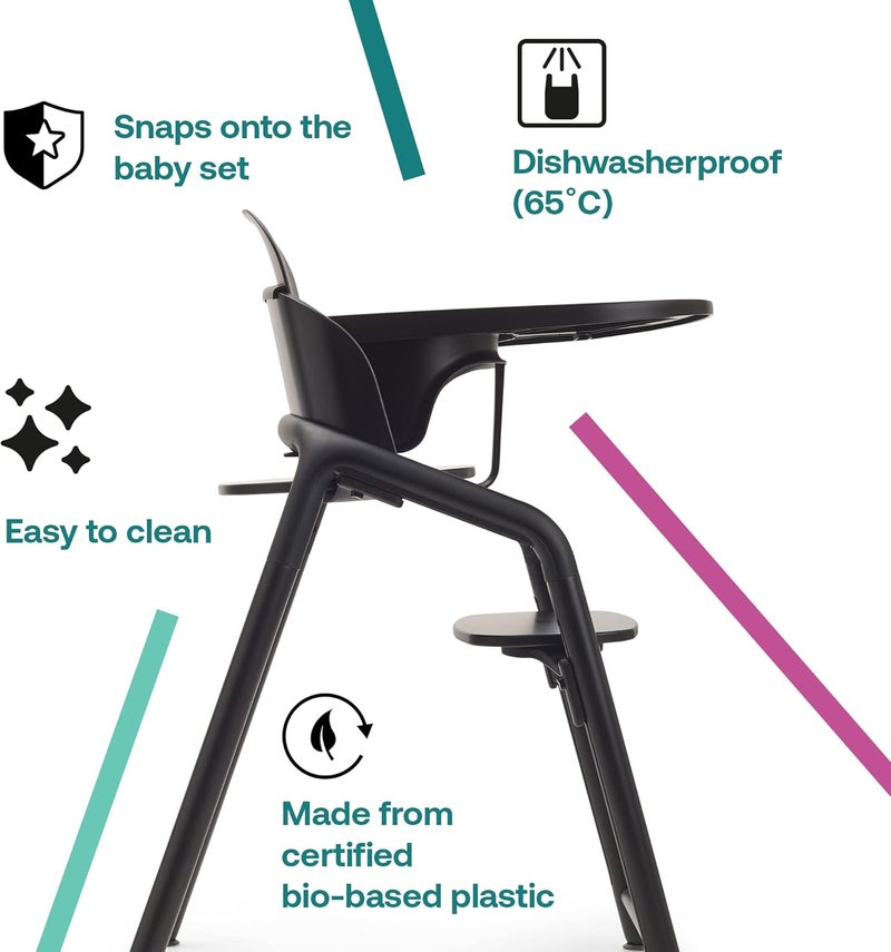 Bugaboo Giraffe Tray for High Chair - Easy to Clean, Dishwasher Safe, Made from Certified Bio-Based Plastics, Black - Image 3