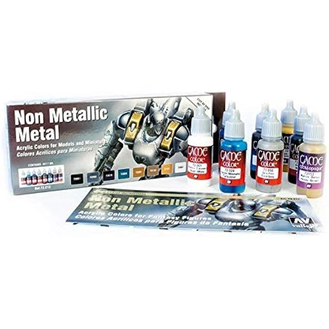 Vallejo طقم طلاء الألوان للعبة (طقم من 8)، أسود/أزرق/بني/رمادي/تركواز/أبيض، 17 مل (عبوة من 8) - Image 3