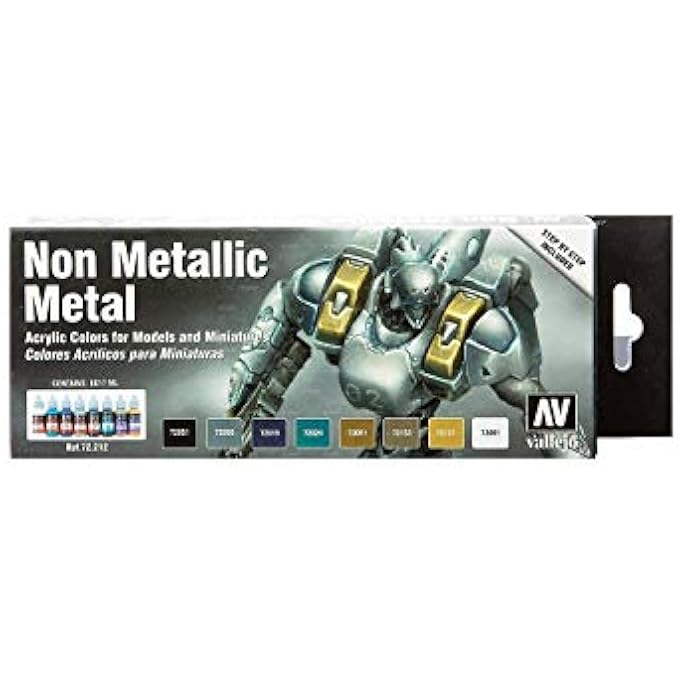 Vallejo طقم طلاء الألوان للعبة (طقم من 8)، أسود/أزرق/بني/رمادي/تركواز/أبيض، 17 مل (عبوة من 8) - Image 5