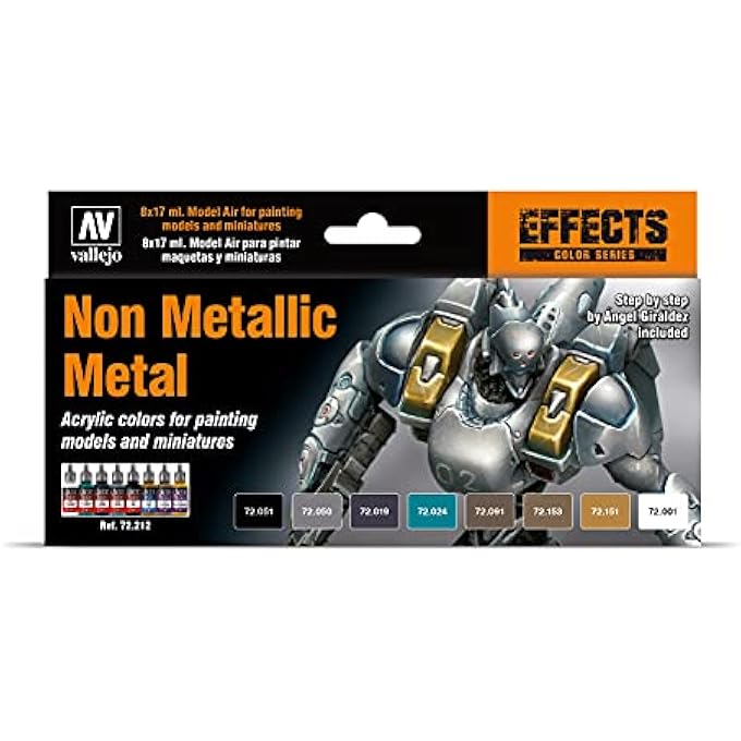 Vallejo طقم طلاء الألوان للعبة (طقم من 8)، أسود/أزرق/بني/رمادي/تركواز/أبيض، 17 مل (عبوة من 8) - Image 1