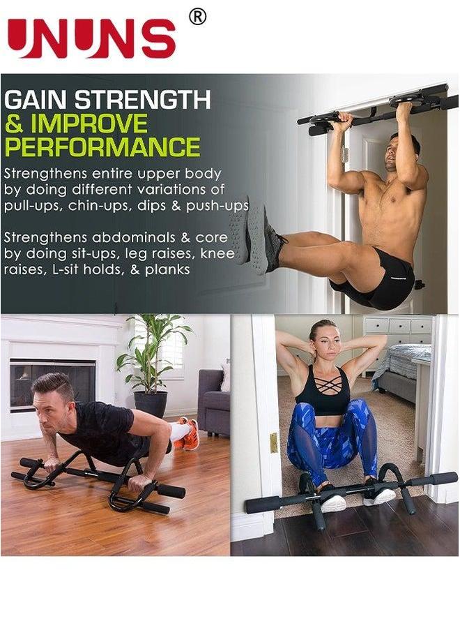 UNUNS Pull Up Bar For Doorway,Multi-Grip Chin-Up,Heavy Duty Doorway Trainer Home Gym Workout,Strength Training Pull-Up Bars,Portable Sit-Up Bars,Versatile Push Bars,Door - Image 5