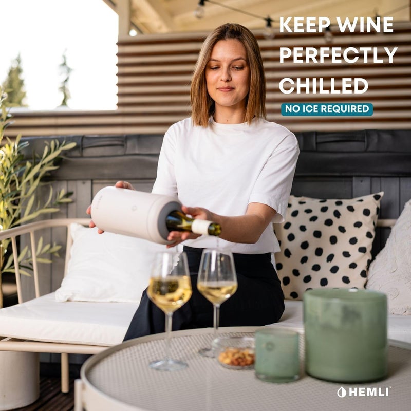 Hemli Wine Bottle Chiller Insulator Sleeve, Keeps Wine and Champagne Cold for 12 Hours, Vacuum Insulated Wine Bottle Cooler - Image 2