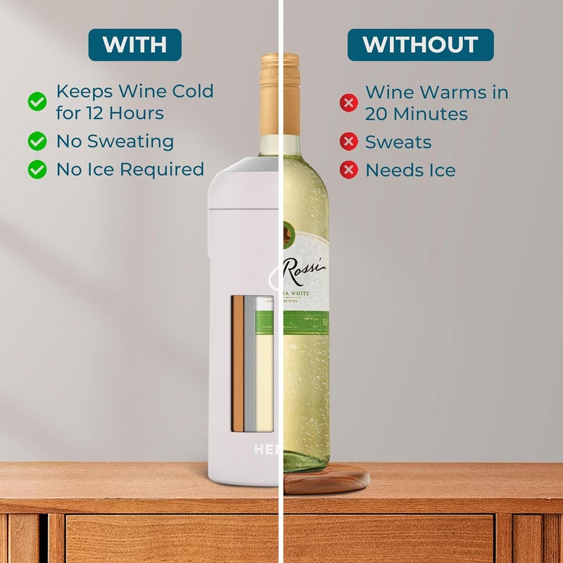 Hemli Wine Bottle Chiller Insulator Sleeve, Keeps Wine and Champagne Cold for 12 Hours, Vacuum Insulated Wine Bottle Cooler - Image 3