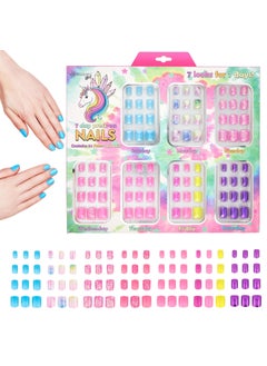 Expressions Expressions Girls 7-Day Press On Nails Set | Assorted Colors Nail Accessories for Kids 