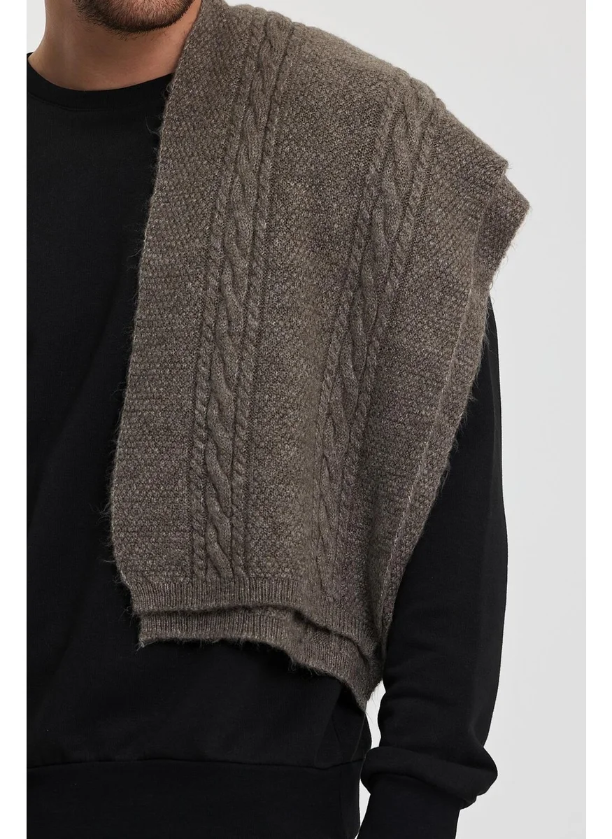 الكسندر جاردي Alexandergardi Knit Detailed Long Knitwear SCARF(E24-SCARVES-ERKK)