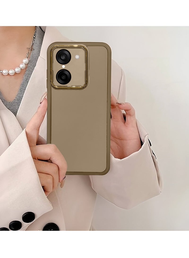 Wtech OnePlus Nord CE5 5G 2025 Soft Transparent TPU Camera Lens Protection Silicone Ultra Thin Phone Stylish Electroplated Camera Border Back Case Cover - Brown - Image 4