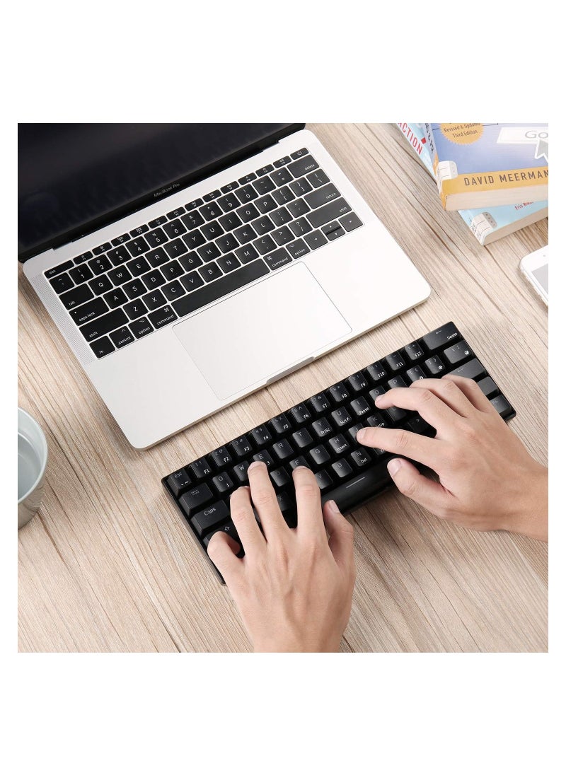 RK61 61-Key White Backlight Bluetooth/2.4G Wireless/USB Wired Three Modes Tablet Computer Mobile Office Gaming Keyboard