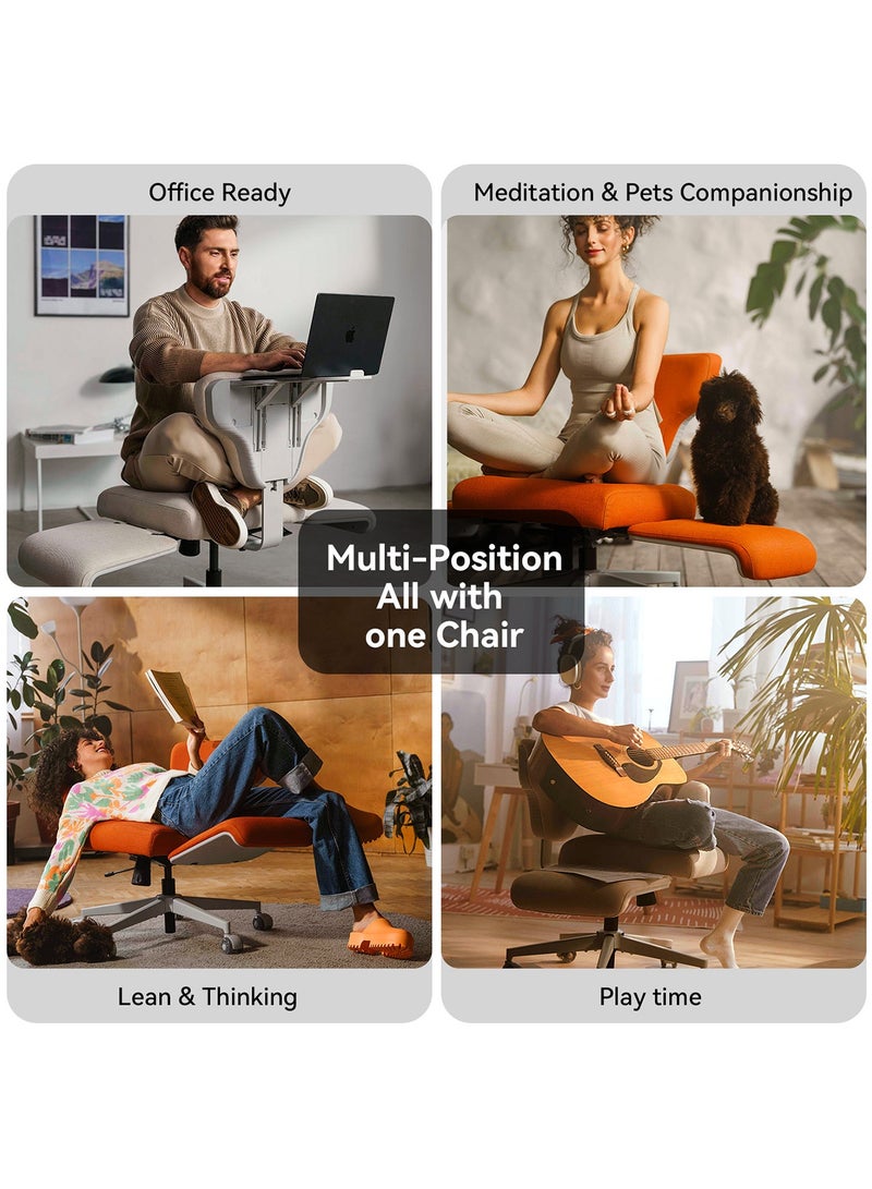 دراجو كرسي مكتب دروغو فريدوم-إكس متعدد الأوضاع، بأرجل متقاطعة، للعمل من المنزل، مع حامل كمبيوتر محمول، ومسند ظهر قابل للتعديل، ومساند ذراع مرنة، وحاملات أكواب | كرسي مكتب، وكرسي كمبيوتر، ومسند للقدمين | كرسي ألعاب، ومقعد مبطن قابل للتهوية، باللون الرمادي - Image 3