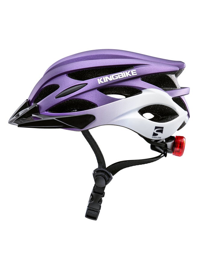 Gradient Purple And White Kingbike2025 New Road Bicycle Cycling Helmet Porous Breathable Urban Helmet Safety Helmet With Tail Light