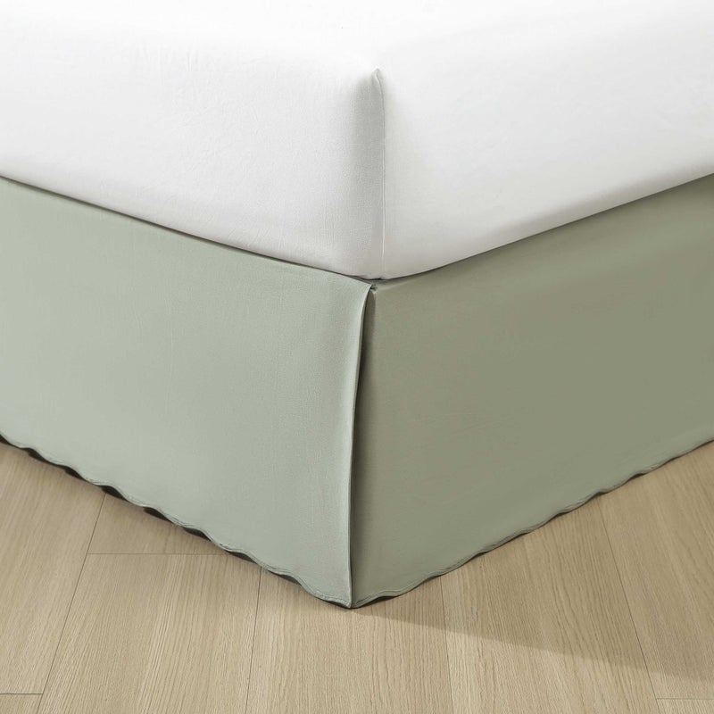 Stone Cottage Stone Cottage  King Bedskirt Cotton Tailored Bedskirt with Split Corners Simple Ideal Bedding Set Solid Green King 