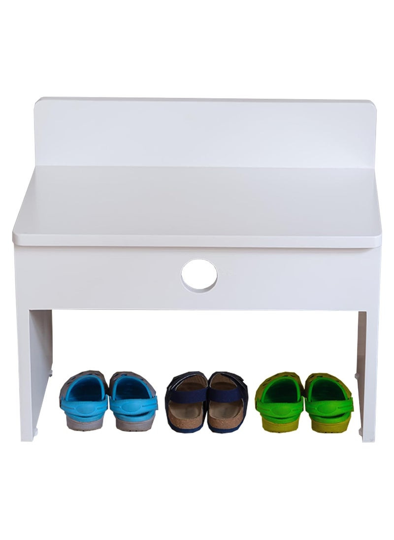 WonderVed WonderVed Wooden Kids Shoe Rack with Bench Multipurpose Kids Wooden Bench for Home and Entryways Durable Recycled Wood Rack for Childrens Rooms Play Areas and Organizing Shoes PreAssembled 