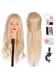 Beauty Star Mannequin Head, Beauty Star 24 Inch Creamy-White Long Hair Styling Training Head Manikin Cosmetology Doll Head with Clamp Stand and Accessories (Suitable for Straightening, Curling, Perming)  - Image 1