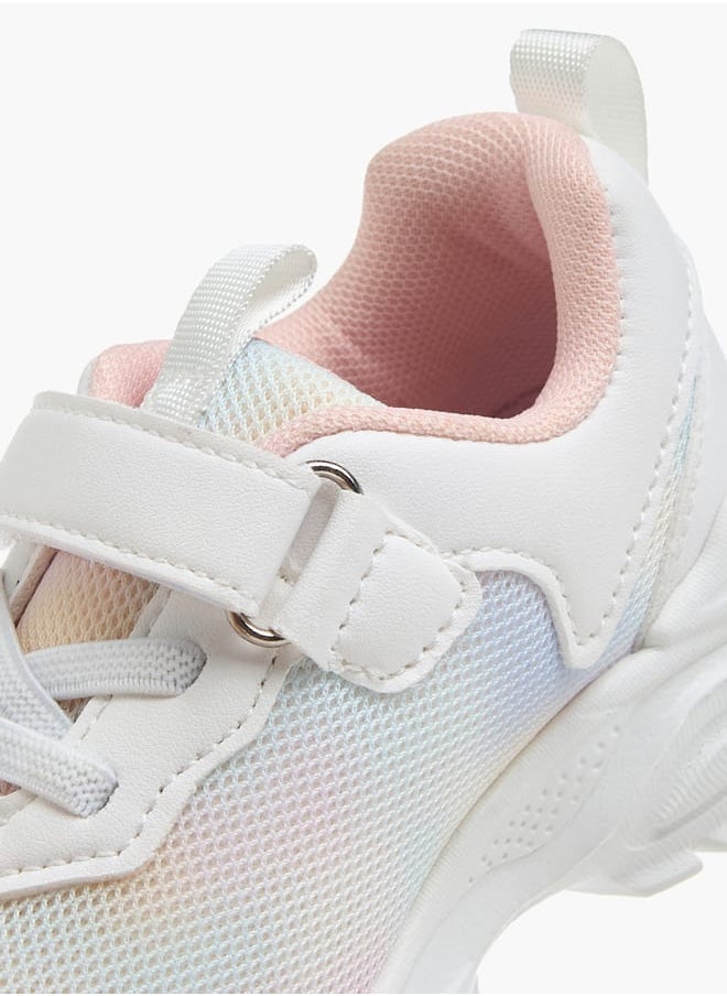 Flora Bella By Shoexpress Girls Ombre Print Sneakers With Hook And Loop Closure  - Image 3