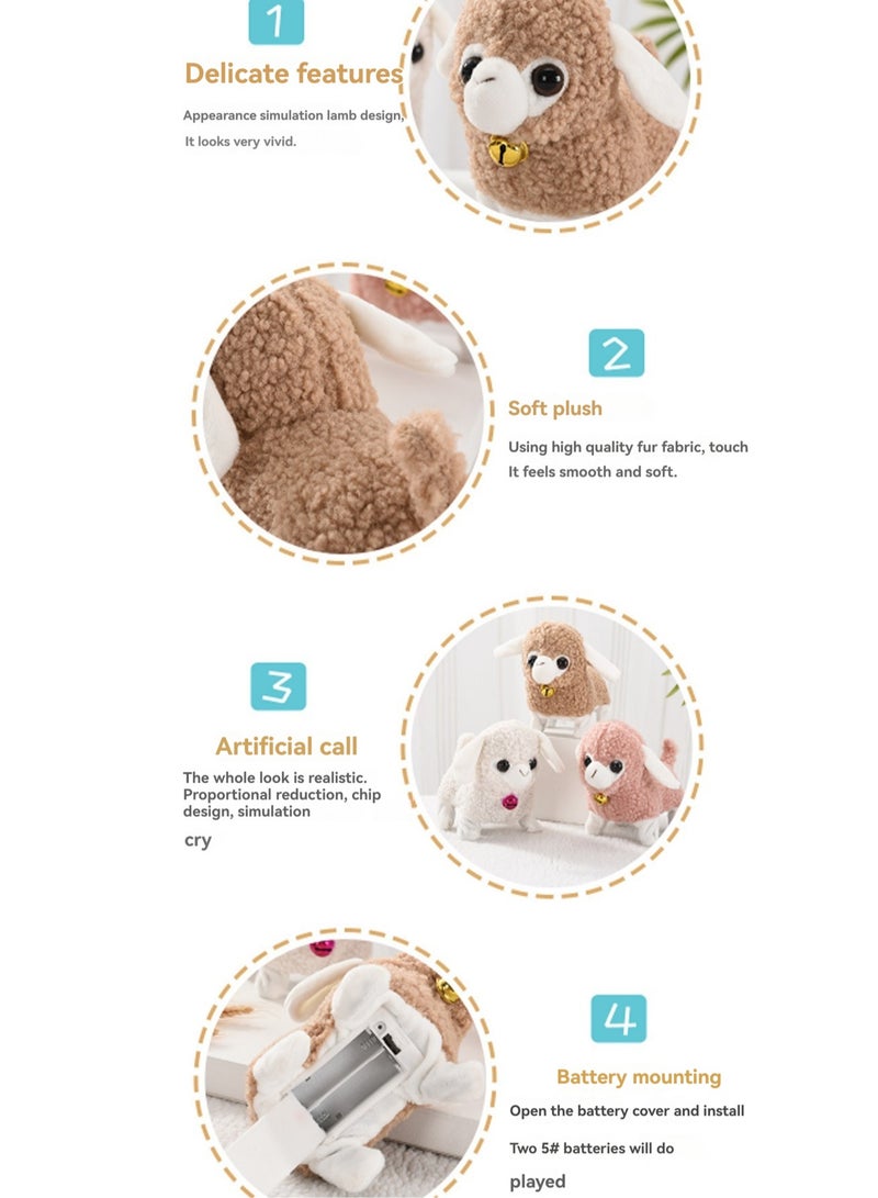 Yellow Lamb Electronic Plush Toy Simulates The Sound Of A Call, Can Walk And Wag Its Tail, Plush Interactive Toy Suitable For Children And Babies  - Image 3