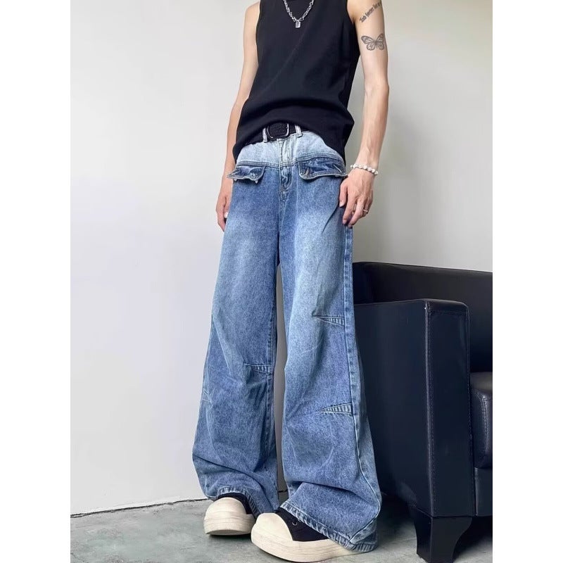 Unisex Classic Denim Jeans Loose Fit Daily Outdoor Wear - Image 2