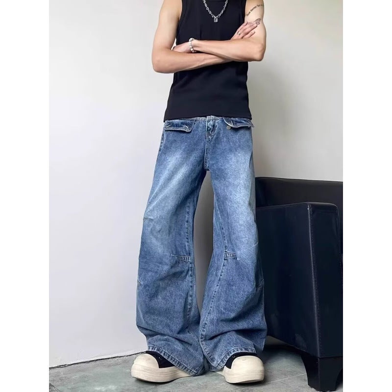 Unisex Classic Denim Jeans Loose Fit Daily Outdoor Wear - Image 3