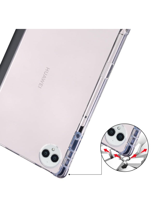 eGreen99 for HUAWEI MatePad Pro 12.2 （2024 / 2025）Case Cover,Transparent Airbag For Anti Drop, Tablet Protective Cover, Triple Fold Multi Angle Design, Automatic Wake-up/sleep, Soft Leather,Black - Image 4