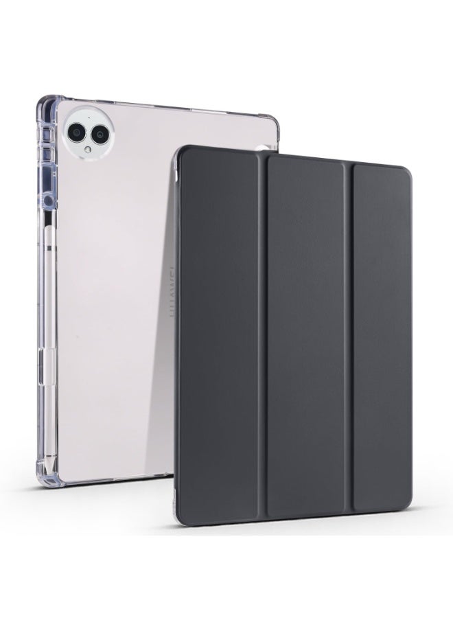 eGreen99 for HUAWEI MatePad Pro 12.2 （2024 / 2025）Case Cover,Transparent Airbag For Anti Drop, Tablet Protective Cover, Triple Fold Multi Angle Design, Automatic Wake-up/sleep, Soft Leather,Black - Image 1