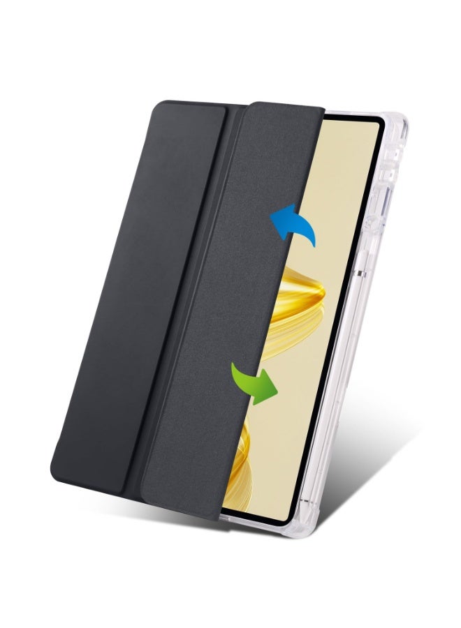 eGreen99 for HUAWEI MatePad Pro 12.2 （2024 / 2025）Case Cover,Transparent Airbag For Anti Drop, Tablet Protective Cover, Triple Fold Multi Angle Design, Automatic Wake-up/sleep, Soft Leather,Black - Image 5