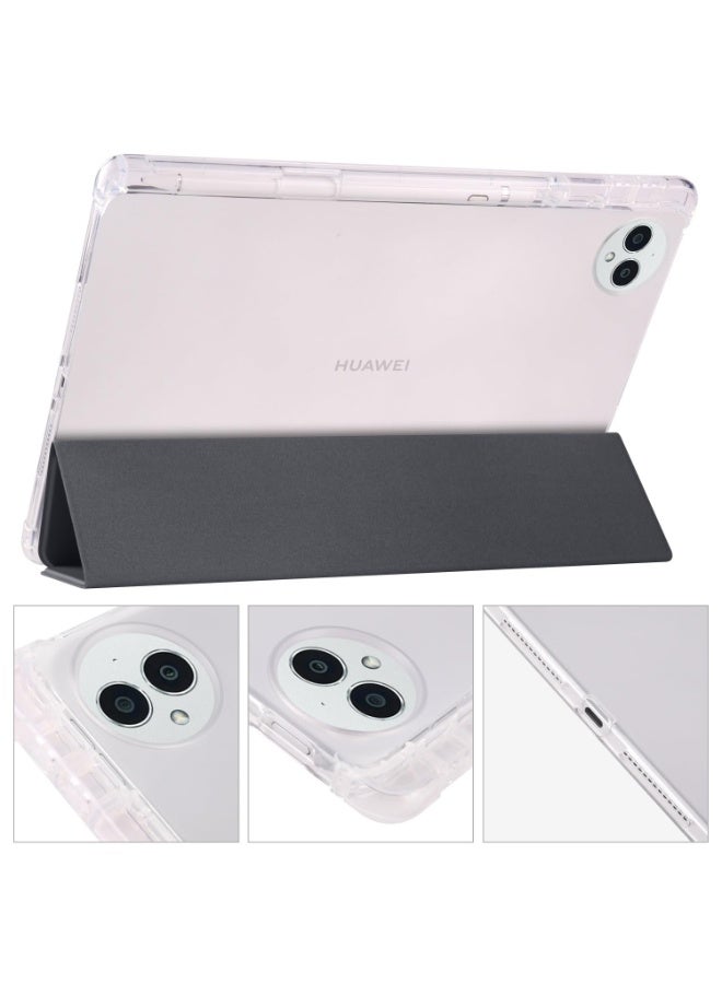 eGreen99 for HUAWEI MatePad Pro 12.2 （2024 / 2025）Case Cover,Transparent Airbag For Anti Drop, Tablet Protective Cover, Triple Fold Multi Angle Design, Automatic Wake-up/sleep, Soft Leather,Black - Image 3