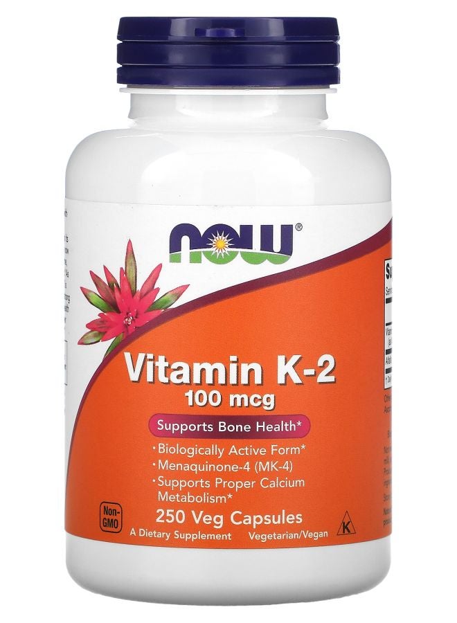 now Vitamin K-2 100 mcg 250 Veg Capsules