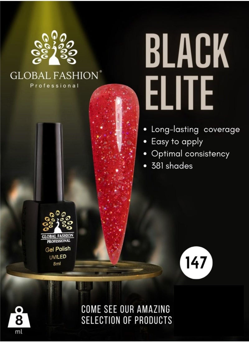 GLOBAL FASHION - Global Fashion Black Elite Gel Polish | 132 Colors of Long-Lasting Elegance - 8ml | 147 - Image 1