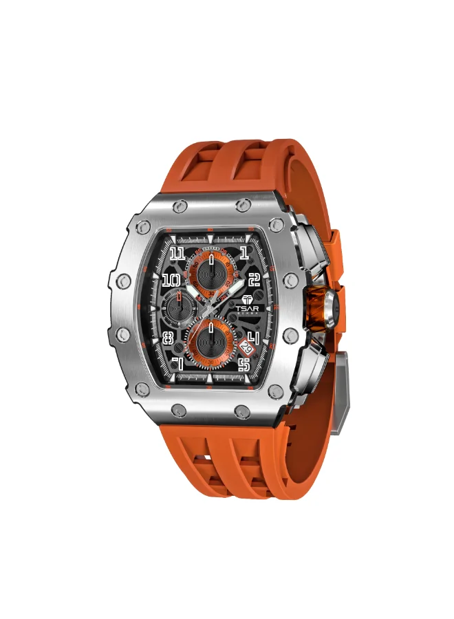 TSAR BOMBA Men's Silicone Analog Watch TB8204Q-11 - 43.5x50.5 mm