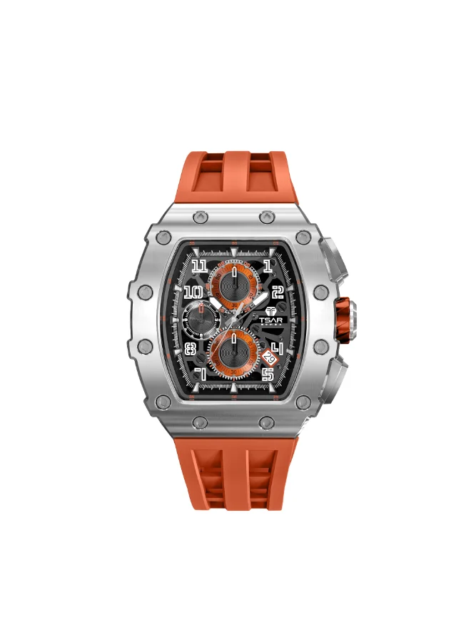 TSAR BOMBA Men's Silicone Analog Watch TB8204Q-11 - 43.5x50.5 mm