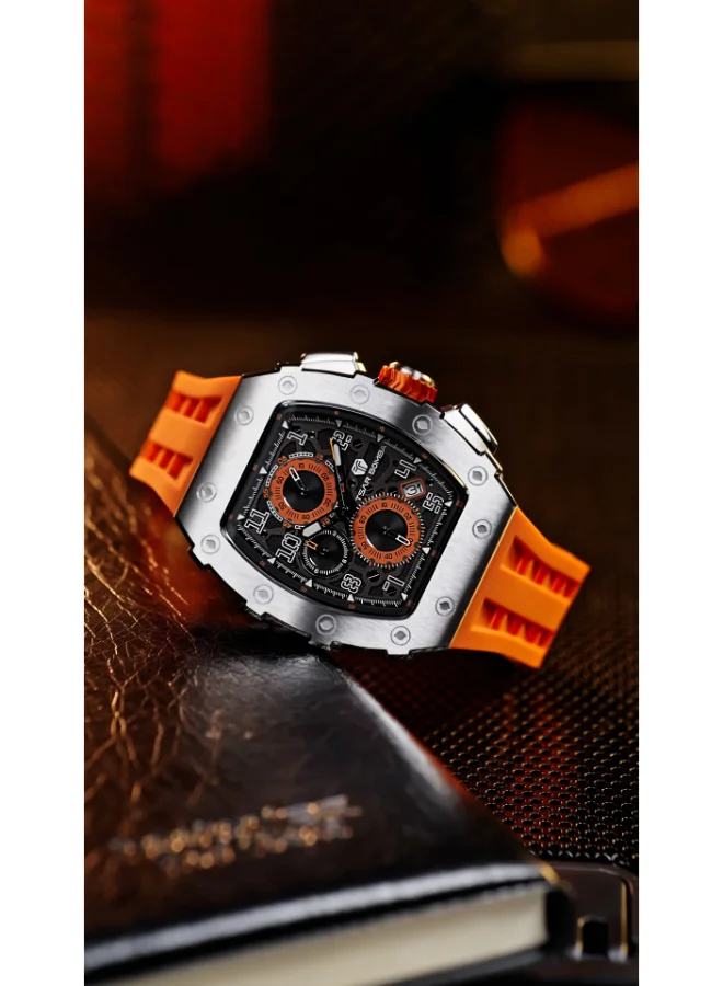 TSAR BOMBA Men's Silicone Analog Watch TB8204Q-11 - 43.5x50.5 mm