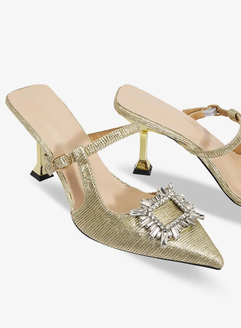 Khizana Golden classic_pumps for Women | Best Price UAE