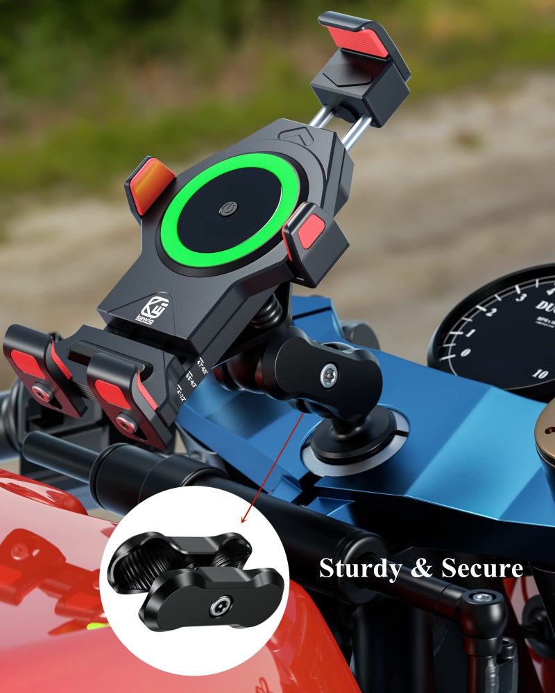 BRCOVAN Aluminum Alloy Anti-Theft Double Socket Arm Compatible with RAM Mounts B Size 1'' Ball Components & Bike Motorcycle Phone Mount Holder with 1'' Ball Adapter - Image 4