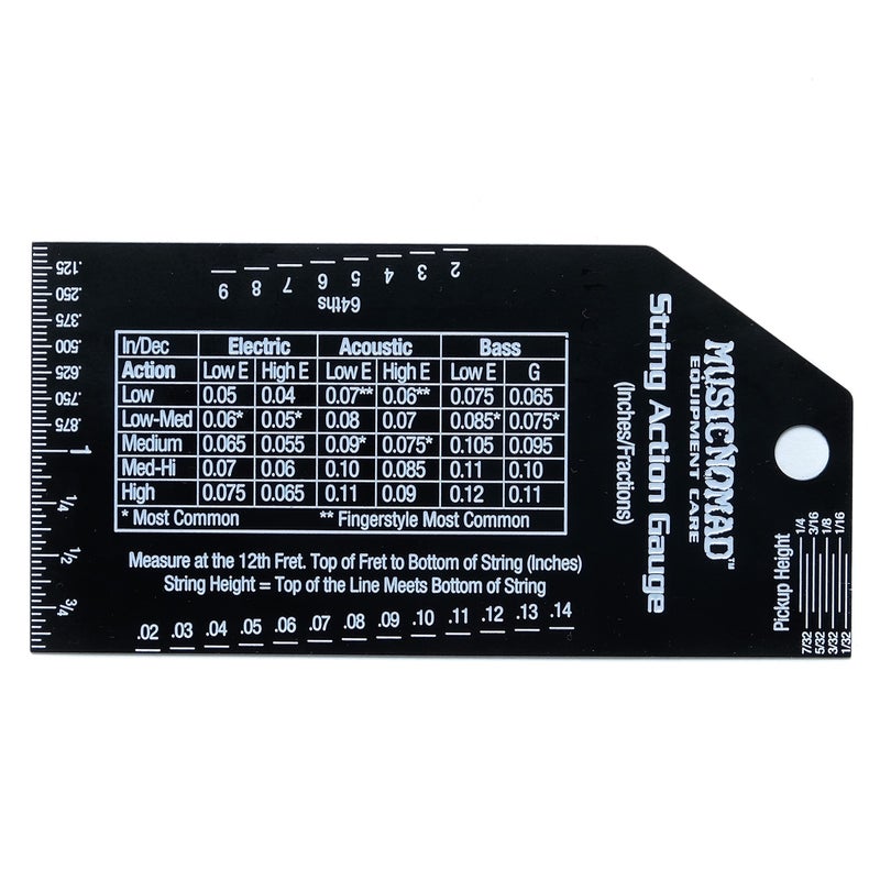 MusicNomad MusicNomad Precision String Action Gauge Ruler for String Height- Metric, SAE, 64ths (MN602)  - Image 1