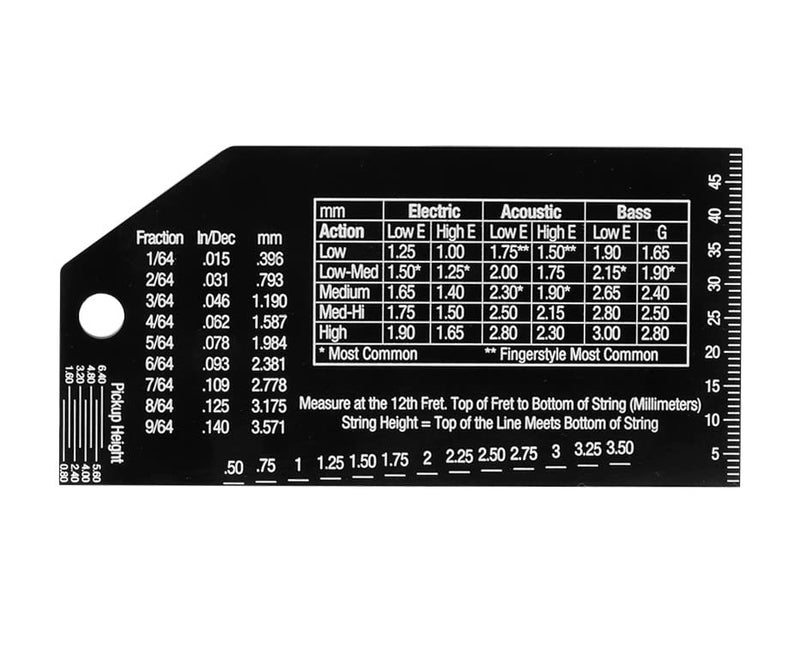 MusicNomad MusicNomad Precision String Action Gauge Ruler for String Height- Metric, SAE, 64ths (MN602)  - Image 3