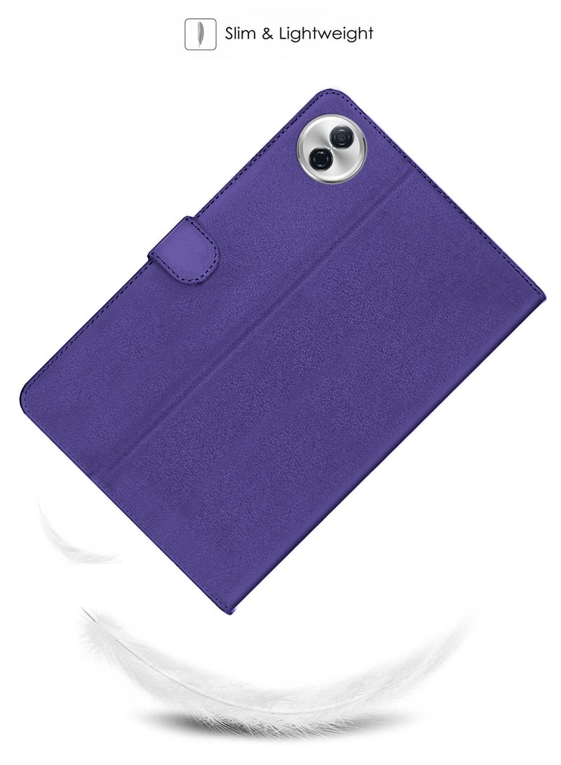 Wtech Honor Pad 10 5G 2025 (12.1 inches) PU Leather Magnetic Closure Flip Case Cover (TCFPSR) - Eggplant Purple - Image 2