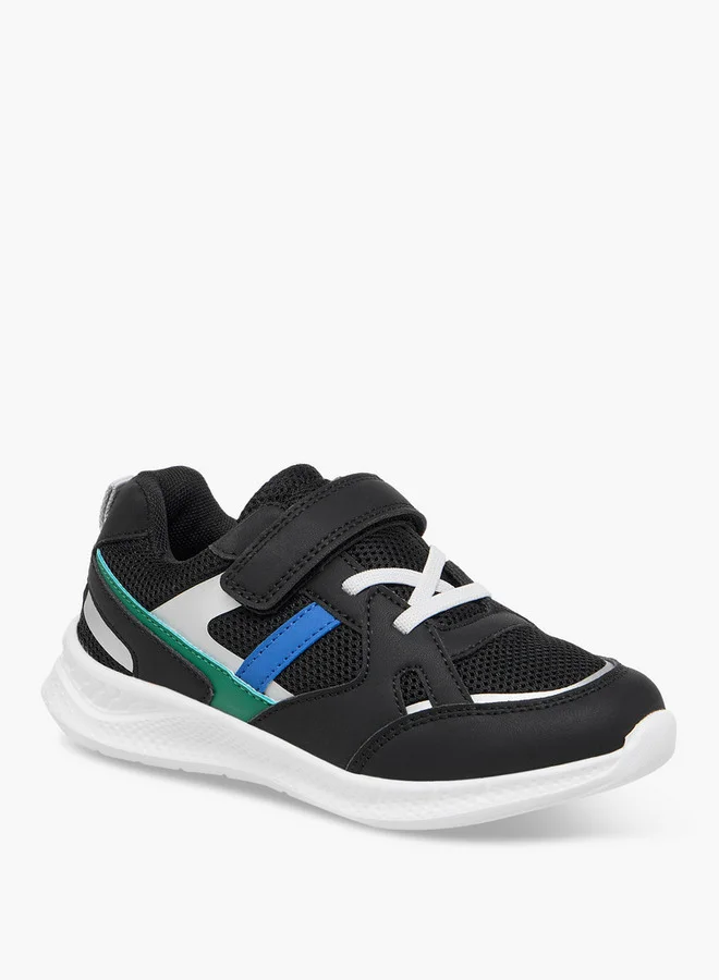 جونيورز Boys Panelled Sneakers with Hook and Loop Closure