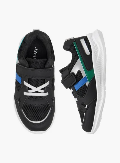 JUNIORS Boys Panelled Sneakers with Hook and Loop Closure