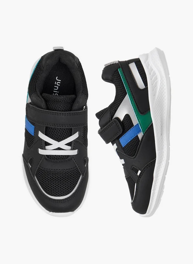 جونيورز Boys Panelled Sneakers with Hook and Loop Closure