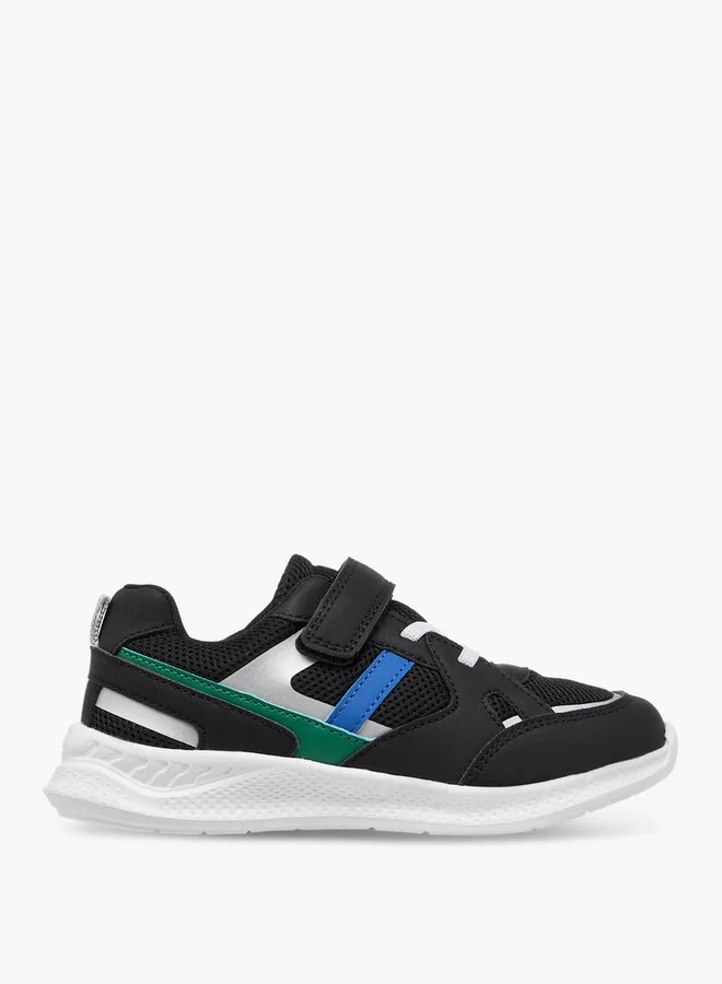 JUNIORS Boys Panelled Sneakers with Hook and Loop Closure