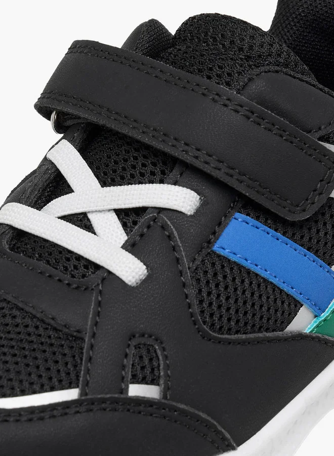 JUNIORS Boys Panelled Sneakers with Hook and Loop Closure