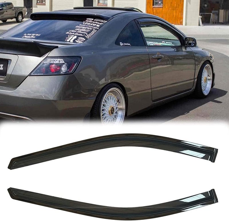 Puermto Original Side Window Wind Deflector Set for 2006-2011 Honda Civic 2-Door Coupe - Image 2