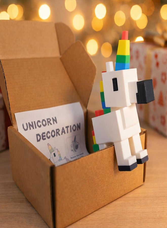 coonoe 3D Printed Unicorn with Rotatable Head – Colorful Pixel Style Unicorn Decoration for Birthday Party, Christmas, Holiday, Easter, Centerpiece & Unique Collectible Gift- Rainbow - Image 5
