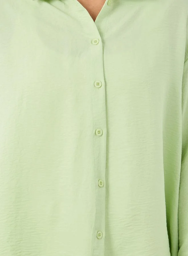 Styli Styli Solid Spread Collar Regular Fit Shirt