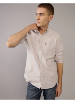 American Eagle AE Striped Slim Fit Oxford Button-Up Shirt  - Image 1