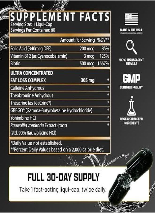 Nutrex Research - Nutrex Research Lipo-6 Black Hers Ultra Concentrate | Weight Loss Pills for Women | Fat Burner, Appetite Suppressant, Metabolism Booster for Weight Loss + Hair, Skin, & Nails Support | 60 Diet Pills - Image 1