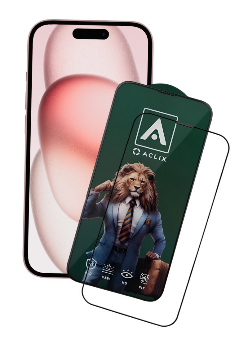 ACLIX Antistatic ESD Dustproof Premium Quality High Definition Tempered Glass Screen Protector Designed For  iPhone 15 - Image 1