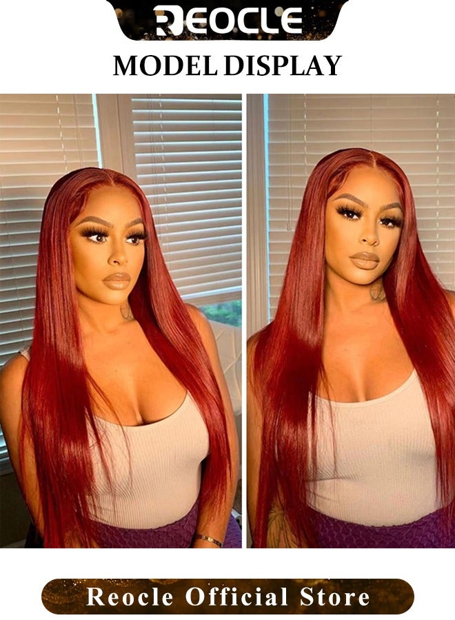 ريوكل باروكة أمامية مستقيمة من شعر بشري مسبقة النتف باروكة أمامية مستقيمة عالية الدقة من شعر بشري عقد مبيضة خط شعر طبيعي باروكة شعر بشري - Image 2