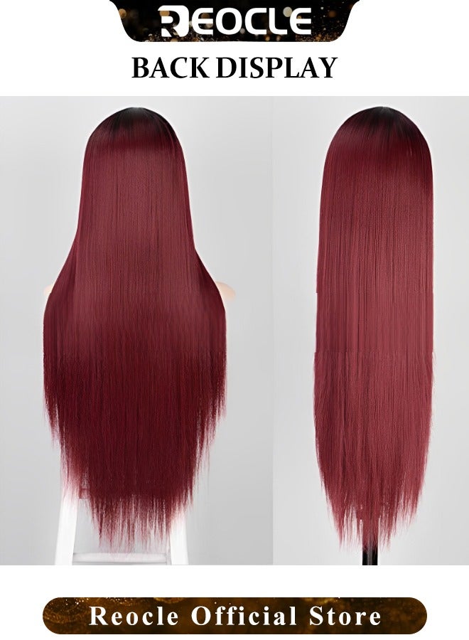 ريوكل باروكة أمامية مستقيمة من شعر بشري مسبقة النتف باروكة أمامية مستقيمة عالية الدقة من شعر بشري عقد مبيضة خط شعر طبيعي باروكة شعر بشري - Image 4