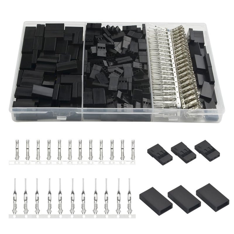 WMYCONGCONG WMYCONGCONG 900 PCS Universal Servo Cable Wire Connector Male Female Crimping Pin Kit Compatible with JR Hitec Servo Connector 