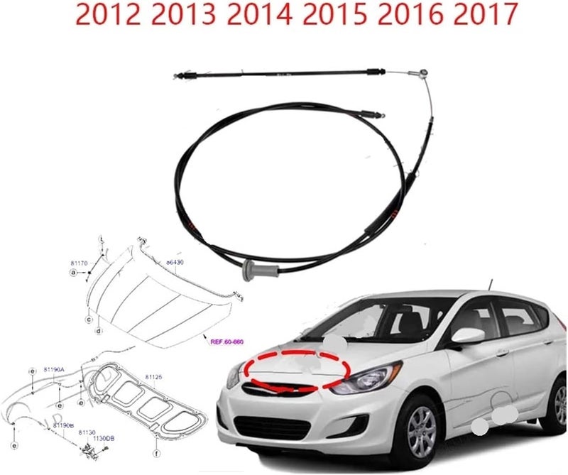 Wivplex Hood Release Cable for Hyundai Accent - Image 3